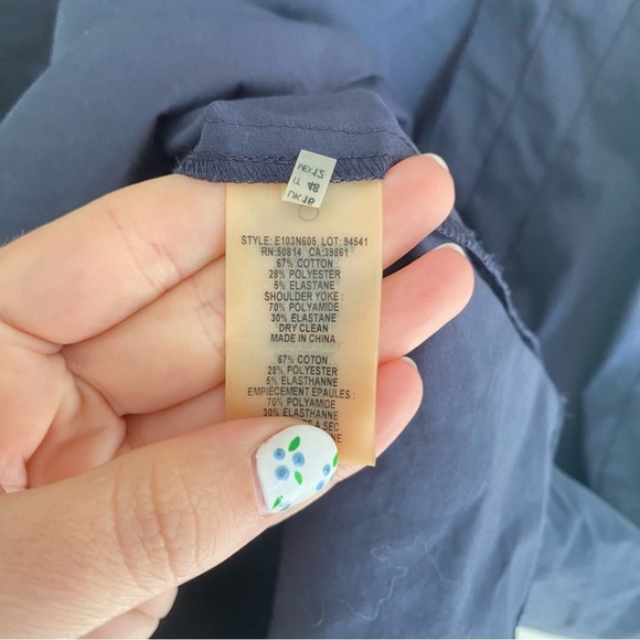 Elie Tahari Navy Sleeveless Midi Dress with mesh shoulders - Picture 8 of 8